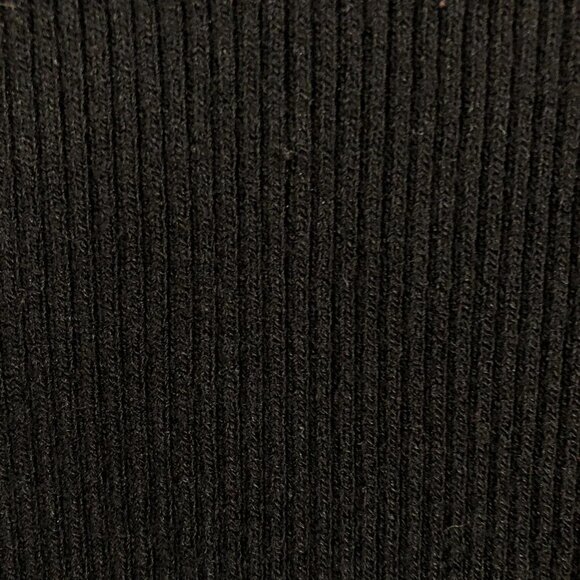 JONES‎ NEW YORK Black Faux Wrap V-Neck Ruffle Ribbed Knit Sweater Sz S - Picture 7 of 8